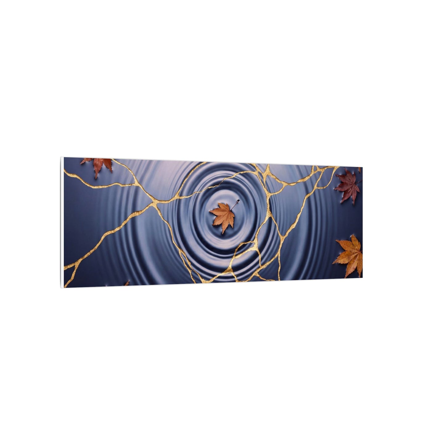 Kintsugi Water Ripple in Dawn | Gold Vein Canvas Art