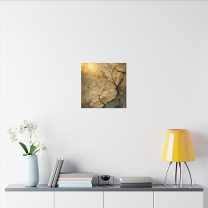 Cracked Earth Spring Canvas Art | Japandi Warm Design
