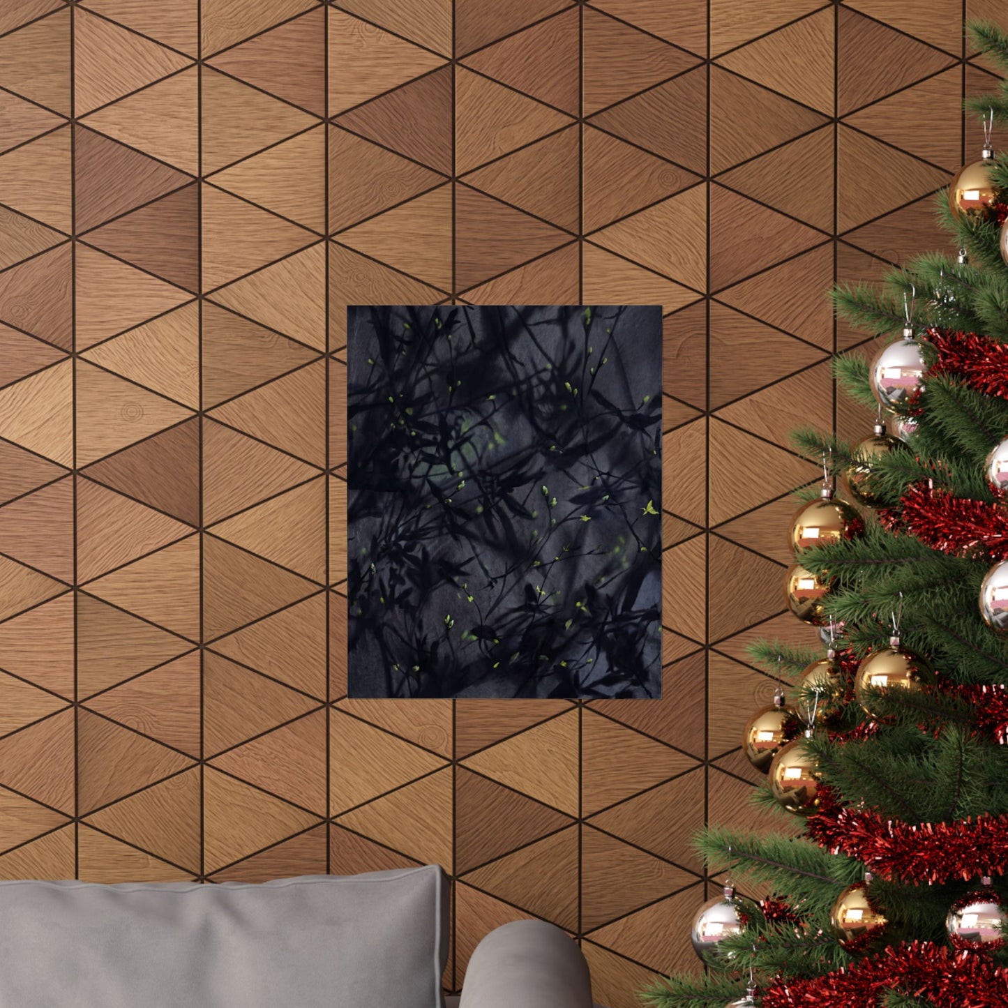 Atmospheric Shadow Play Wall Art Print - Shadow Zen Dark Japandi
