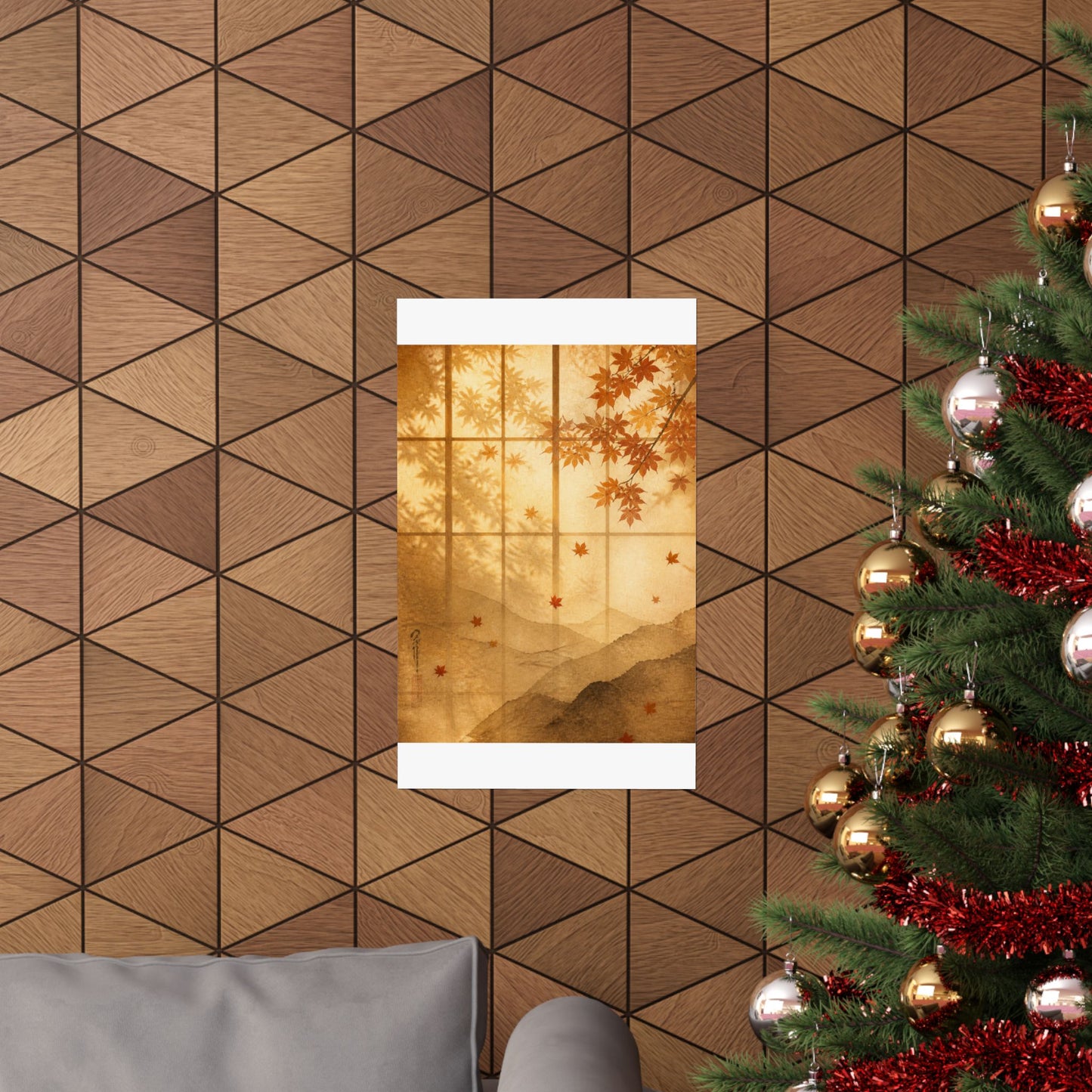 Shoji Screen Wall Art Print | Autumn Japandi Texture Art