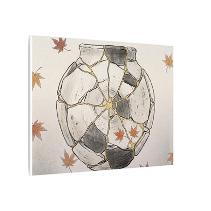 Japandi Broken Pottery in Dawn | Minimal Line Canvas Art