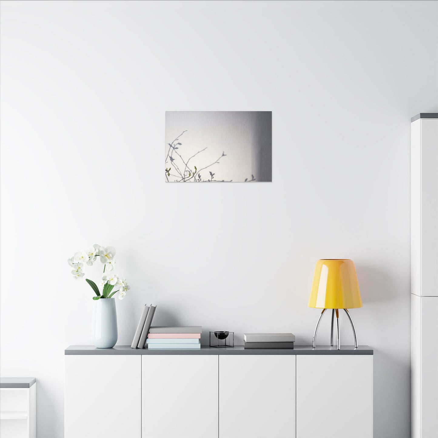 Japandi Shadow Play in Dawn | Japanese Pattern Canvas Art