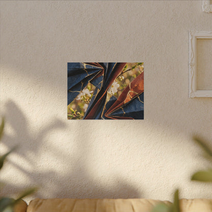 Kintsugi Paper Fold in Golden Hour | Crackle Gold Canvas Art