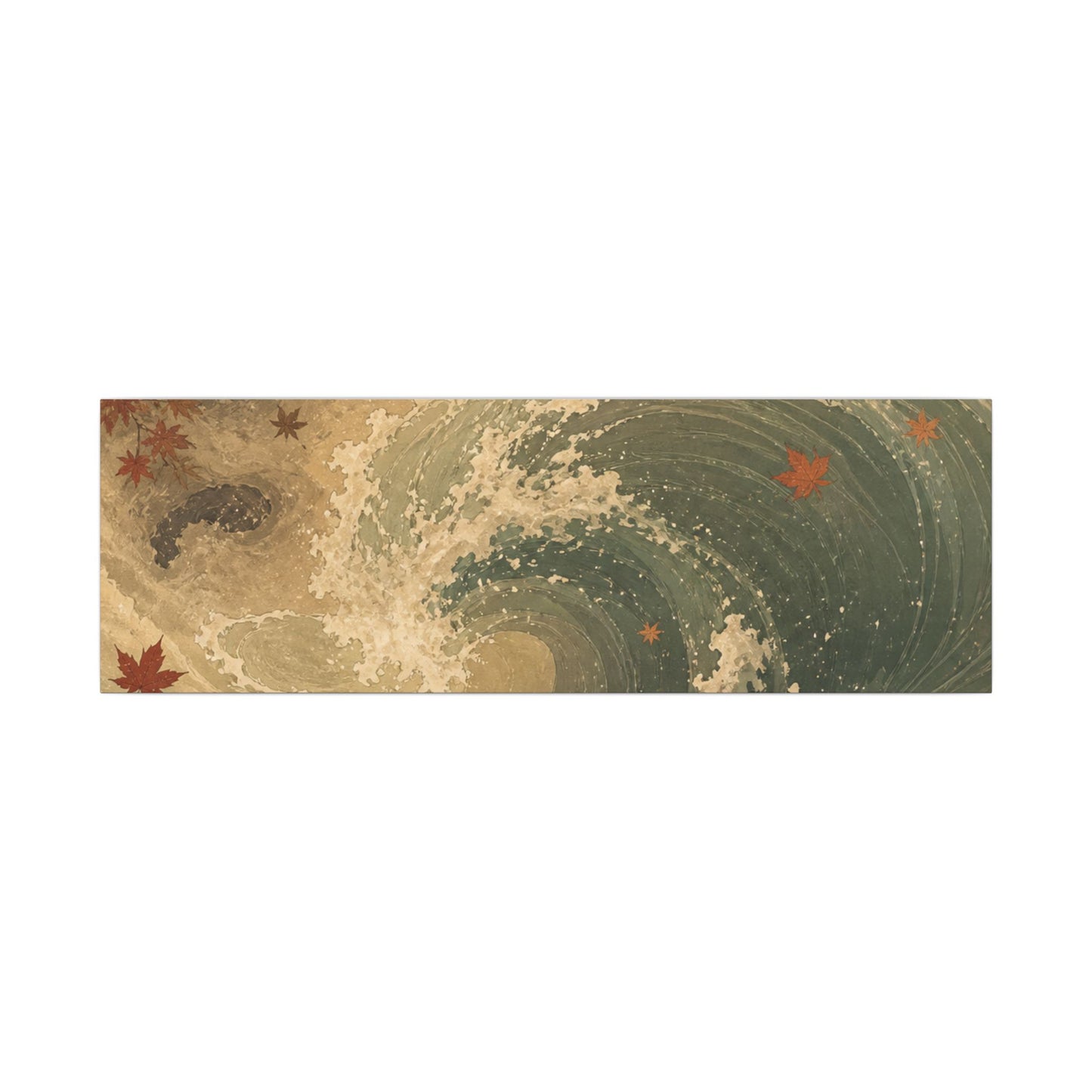 Japandi Ocean Wave in Candlelight | Japanese Pattern Canvas Art