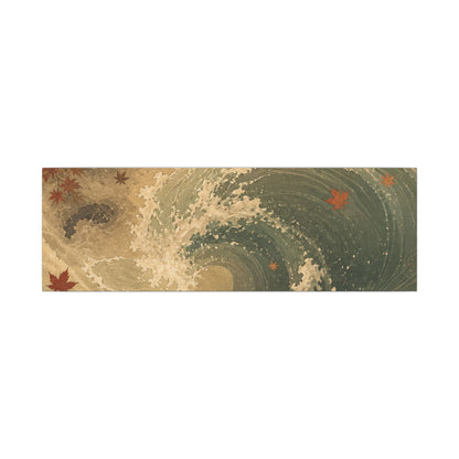 Japandi Ocean Wave in Candlelight | Japanese Pattern Canvas Art