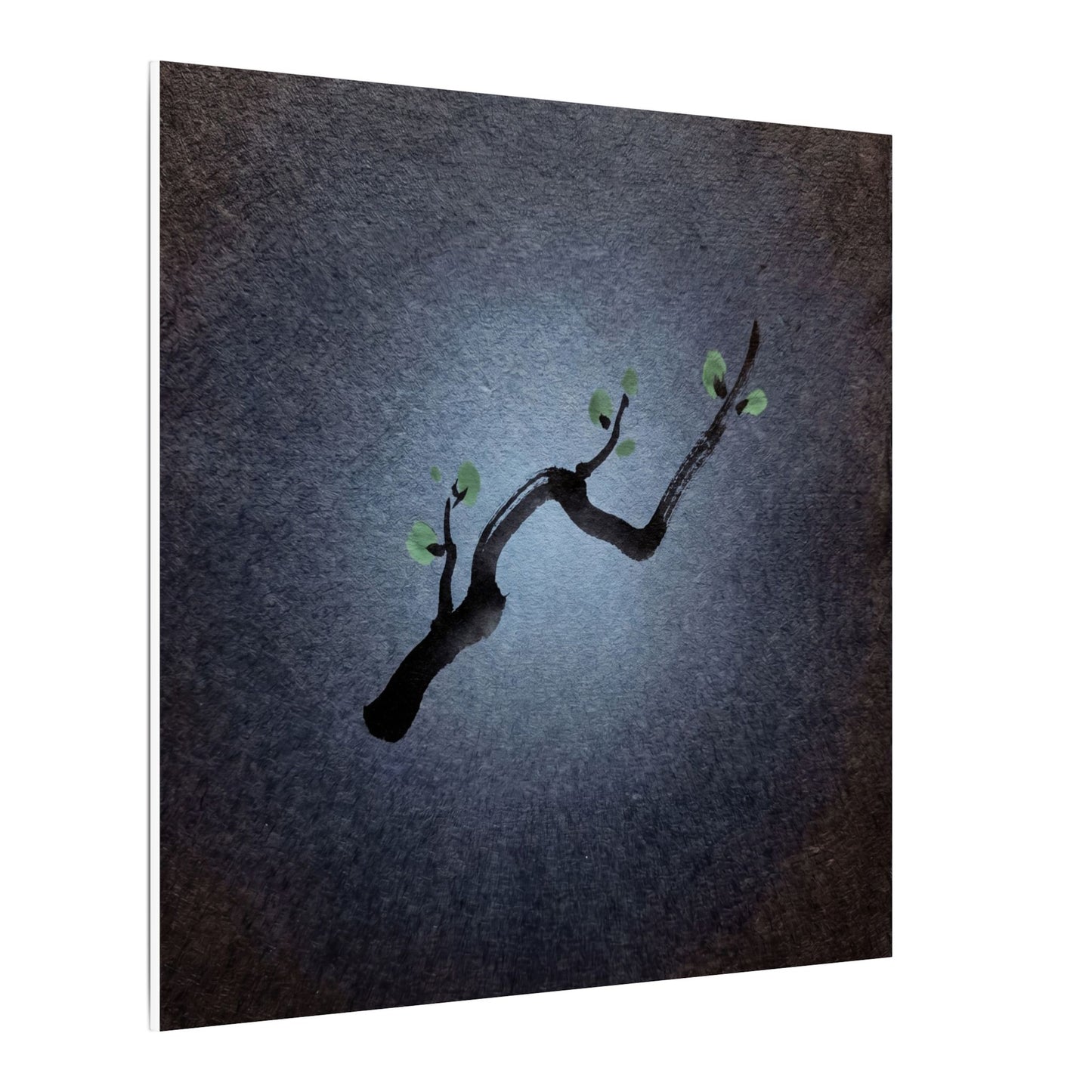 Ink Brushstroke Canvas Art | Spring Dark Japandi Moody Minimal Art