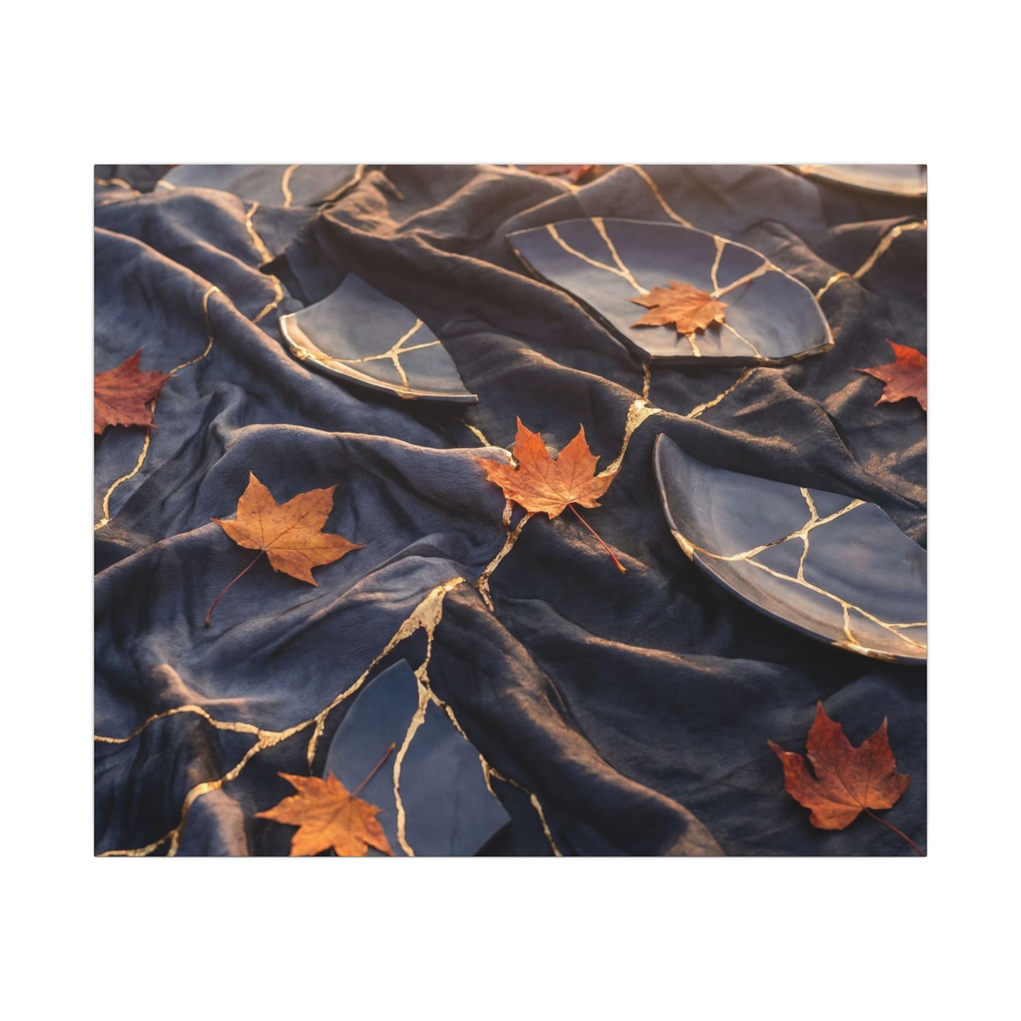 Golden Hour Silk Drape Canvas Art - Kintsugi Shibui