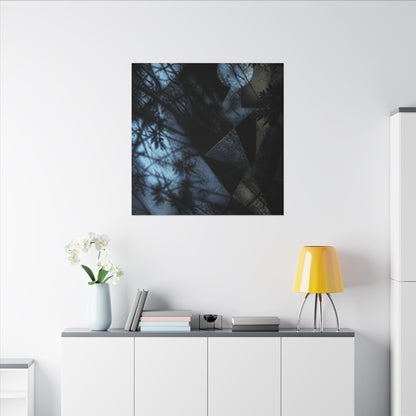 Shadow Play Winter Canvas Art | Dark Japandi Luxurious Design