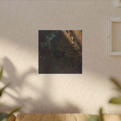 Golden Hour Rust Patina Canvas Art - Dark Japandi Ma