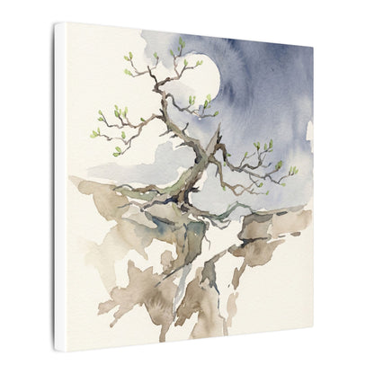 Moonlight Pine Tree Canvas Art - Japandi Ma