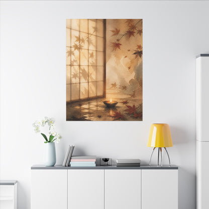 Candlelight Shoji Screen Canvas Art - Japandi Ma