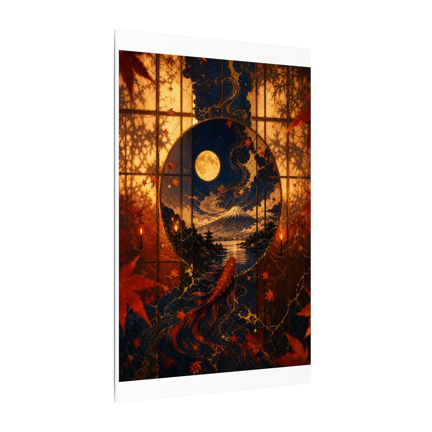 Beautiful Shoji Screen Canvas Art - Gold Vein Kintsugi