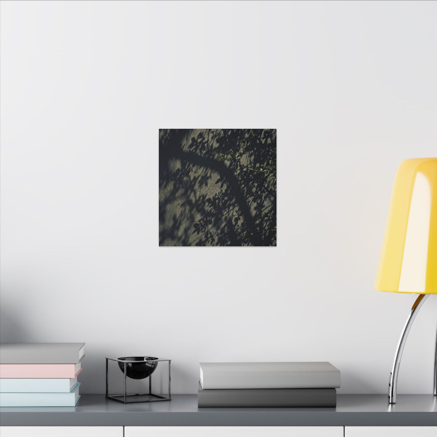 Atmospheric Shadow Play Canvas Art - Moody Minimal Dark Japandi