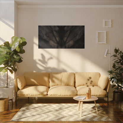 Seijaku Shadow Play Canvas Art - Dark Japandi Charcoal Ink
