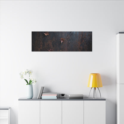 Moonlight Rust Patina Canvas Art - Dark Japandi Mono No Aware