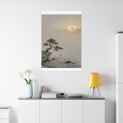 Pine Tree Canvas Art | Autumn Zen Karesansui Art
