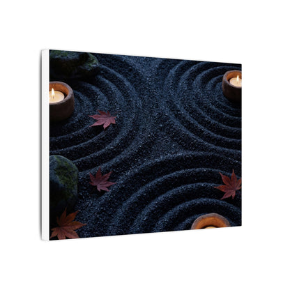 Seijaku Rock Garden Canvas Art - Dark Japandi Dark Texture