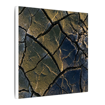 Winter Cracked Earth Moody Minimal Canvas Art | Atmospheric Decor