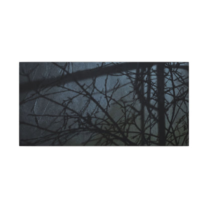 Moonlight Shadow Play Canvas Art - Dark Japandi Shibui