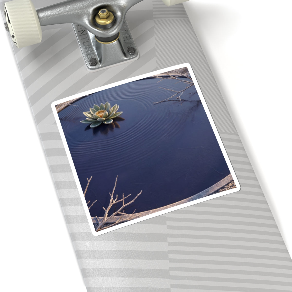 Lotus Flower Sticker | Winter Zen Karesansui Art Art Print
