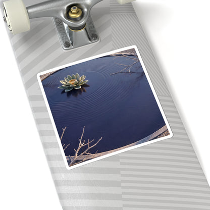 Lotus Flower Sticker | Winter Zen Karesansui Art Art Print