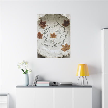 Ceramic Bowl Autumn Canvas Art | Japandi Elegant Design