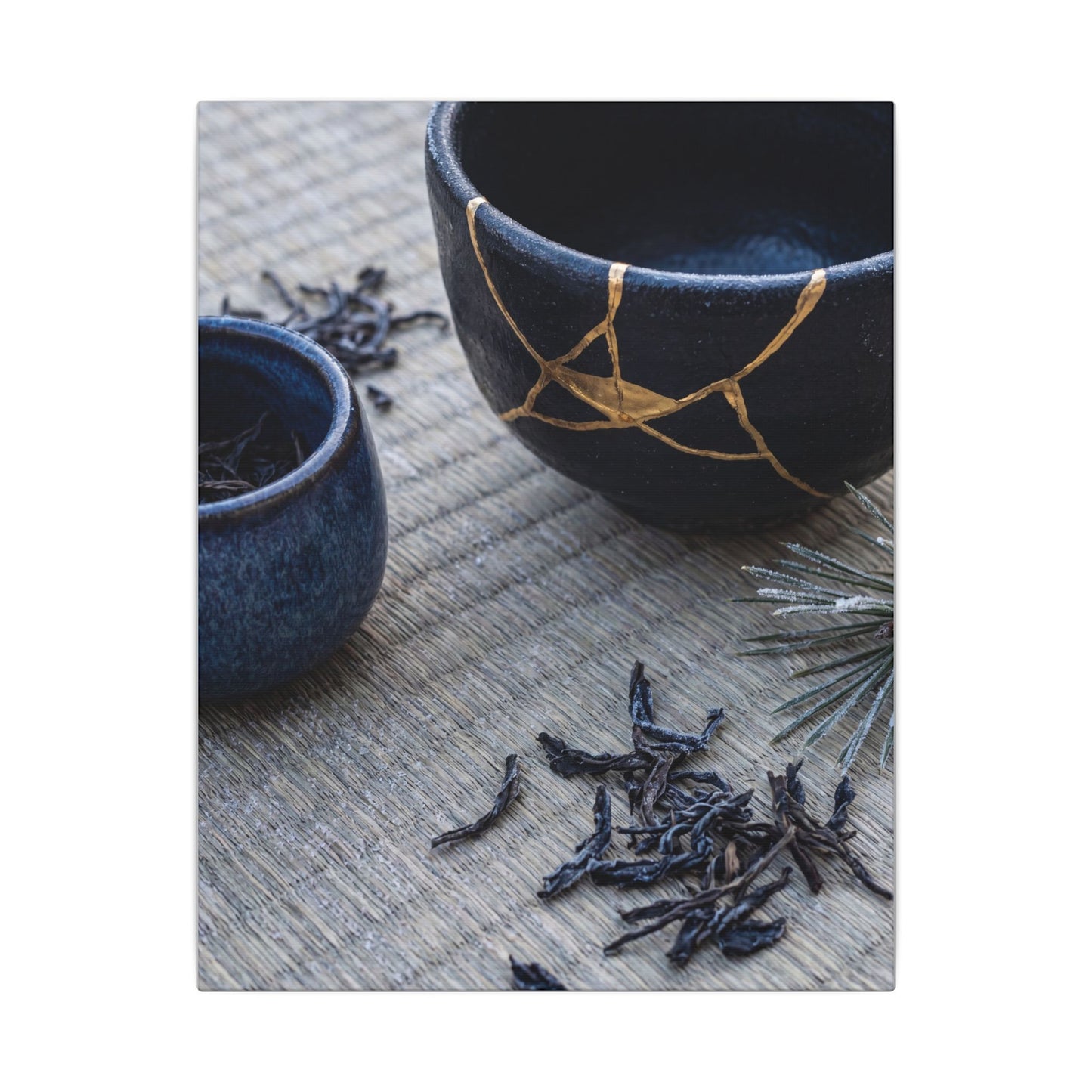 Kintsugi Tea Ceremony in Overcast | Gold Vein Canvas Art