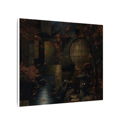 Moonlight Moonlit Garden Canvas Art - Dark Japandi Shibui