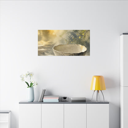 Cozy Ceramic Bowl Canvas Art - Watercolor Japandi