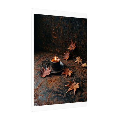 Dark Japandi Rust Patina in Candlelight | Shadow Zen Canvas Art