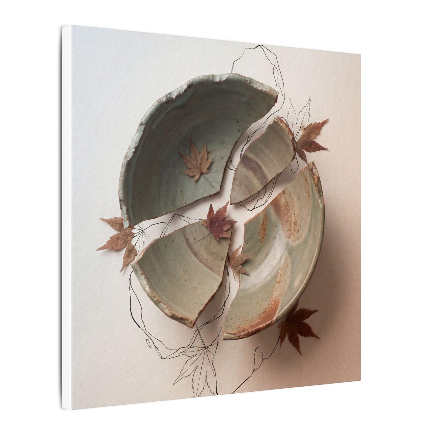 Dawn Ceramic Bowl Canvas Art - Japandi Fukinsei