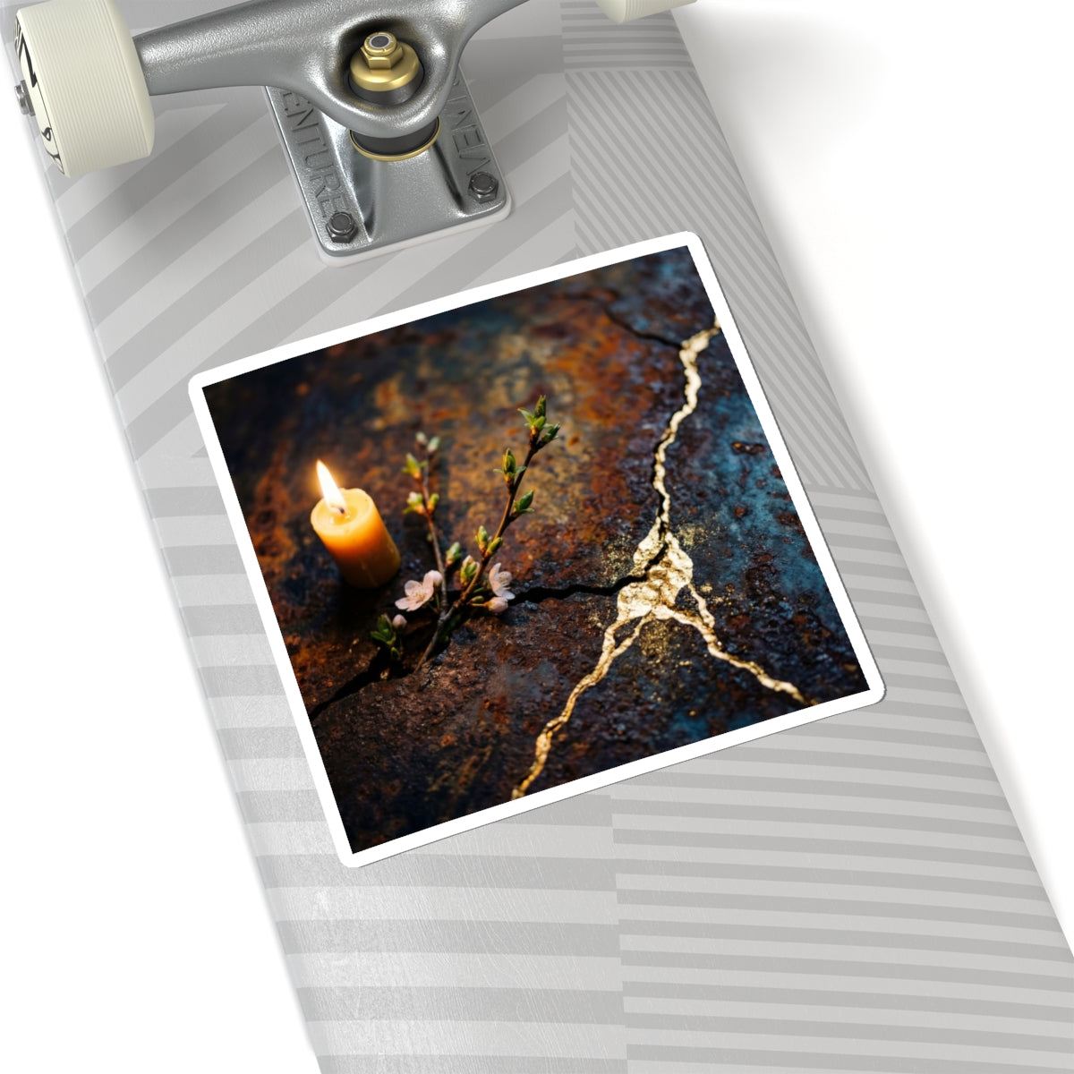 Rust Patina Gold Repair Sticker | Resilient Kintsugi Art Art Print