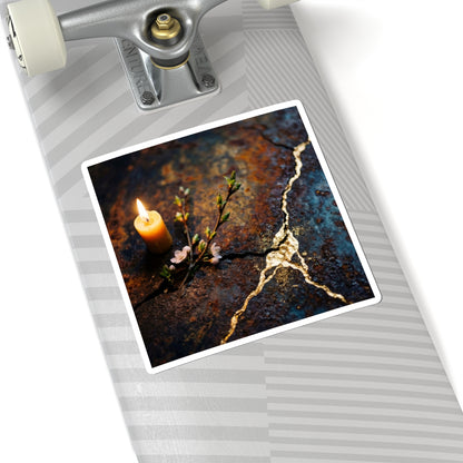 Rust Patina Gold Repair Sticker | Resilient Kintsugi Art Art Print