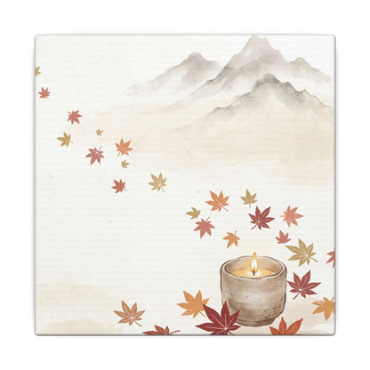 Earthy Mountain Mist Canvas Art - Japanese Pattern Japandi