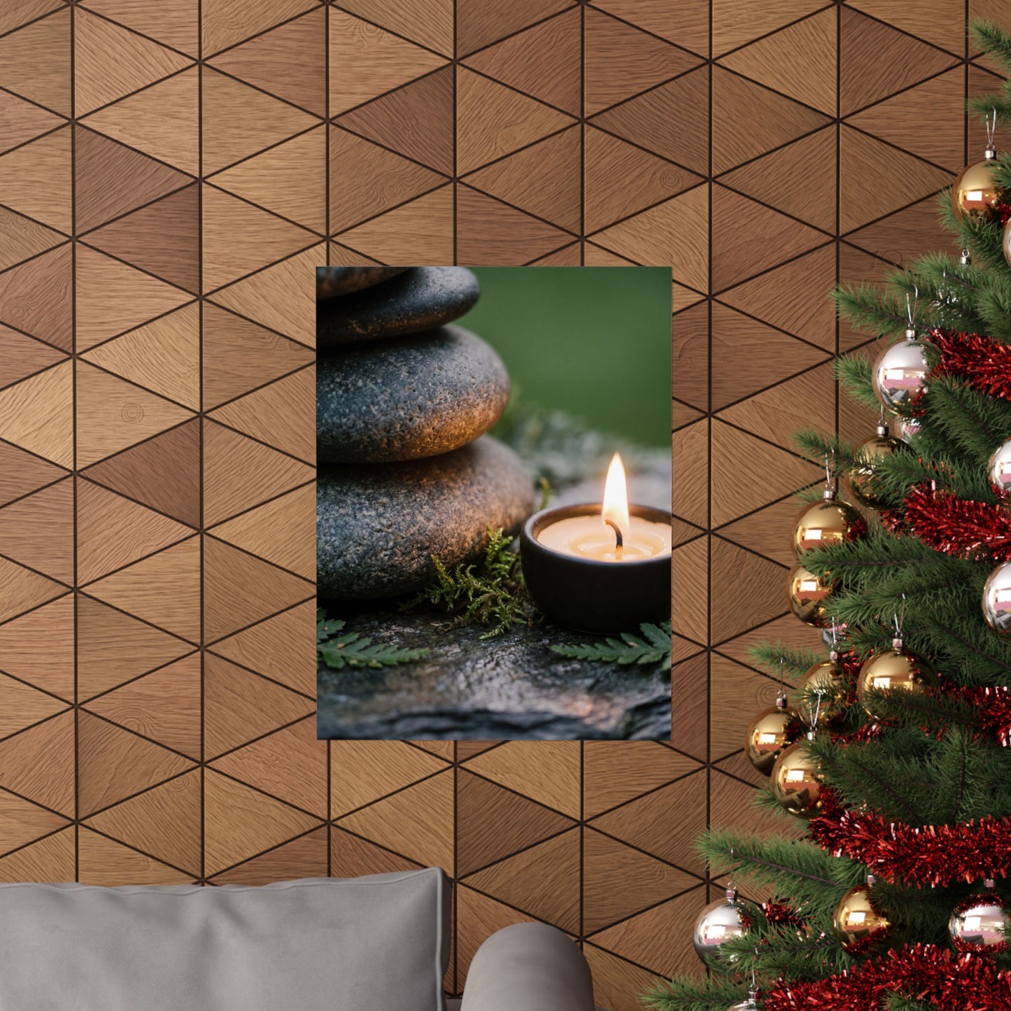 River Stones Wall Art Print | Summer Japandi Japanese Pattern Art