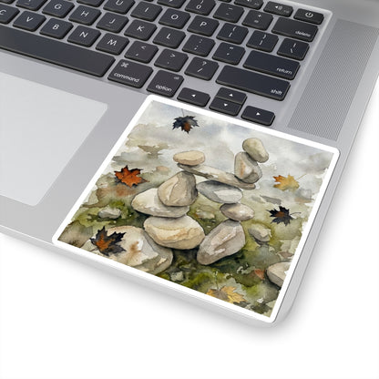 Overcast River Stones Sticker - Japandi Fukinsei