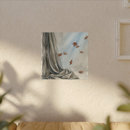Ma Silk Drape Canvas Art - Japandi Watercolor