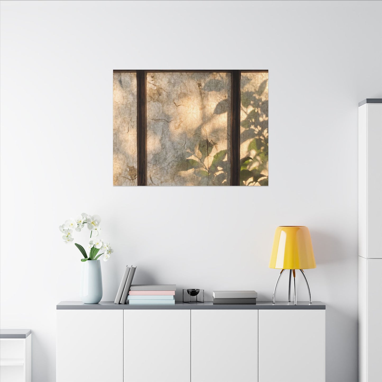 Golden Hour Shoji Screen Canvas Art - Japandi Mono No Aware