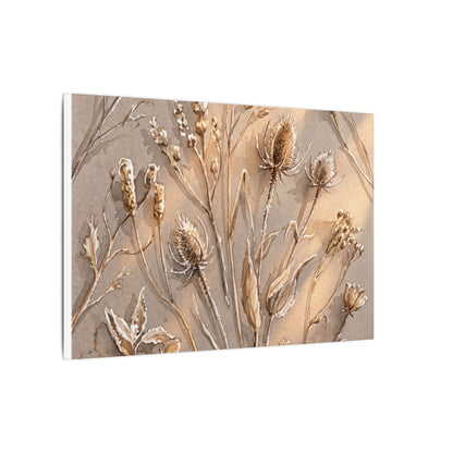 Japandi Dried Flowers in Golden Hour | Watercolor Canvas Art