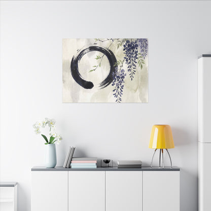 Wisteria Enso Canvas Art | Serene Zen Art