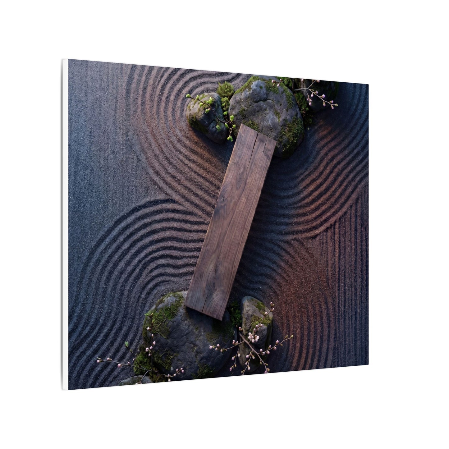 Spring Rock Garden Moody Minimal Canvas Art | Atmospheric Decor