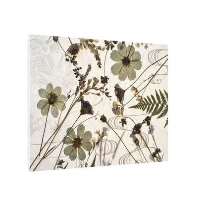 Japandi Dried Flowers in Golden Hour | Japanese Pattern Canvas Art