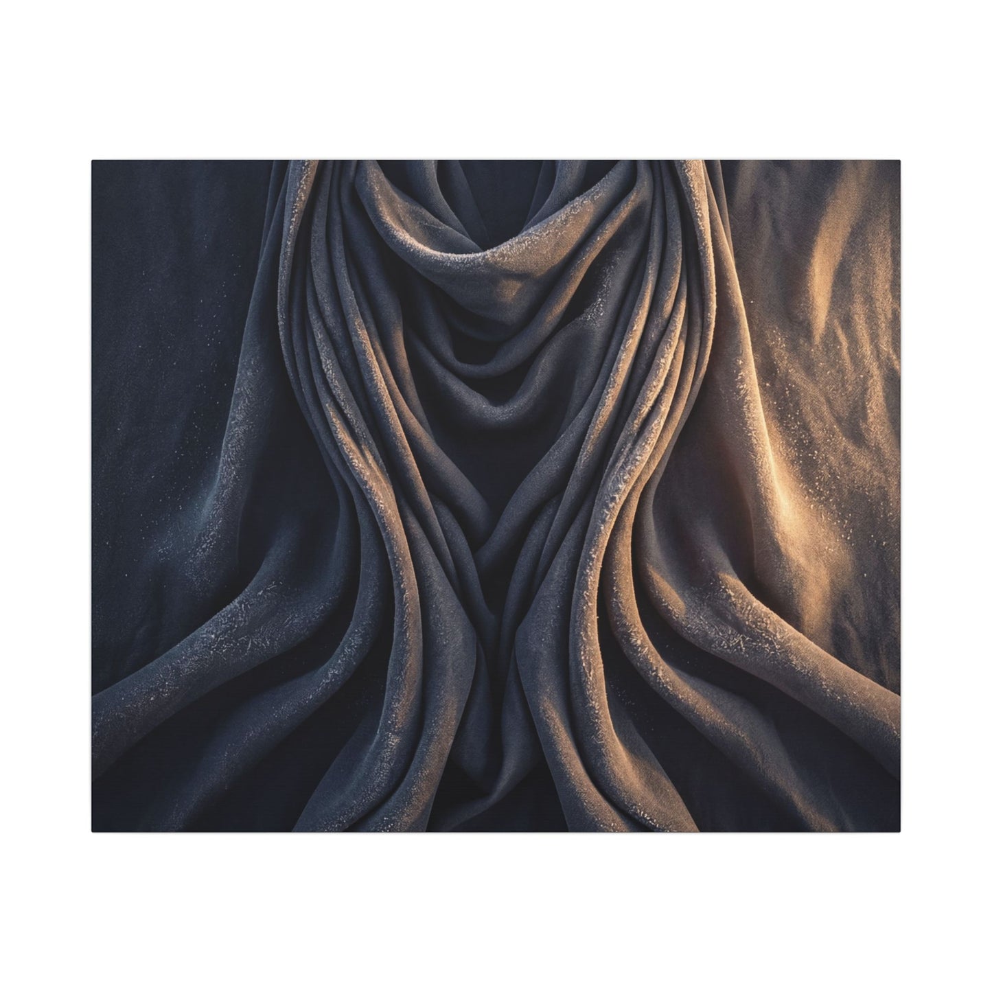 Moody Silk Drape Canvas Art - Shadow Zen Dark Japandi