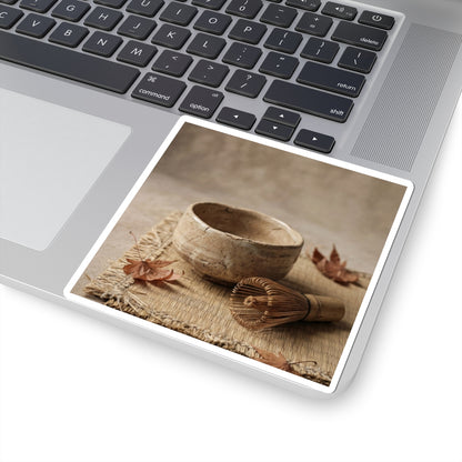 Tea Ceremony Texture Sticker | Elegant Japandi Art Art Print
