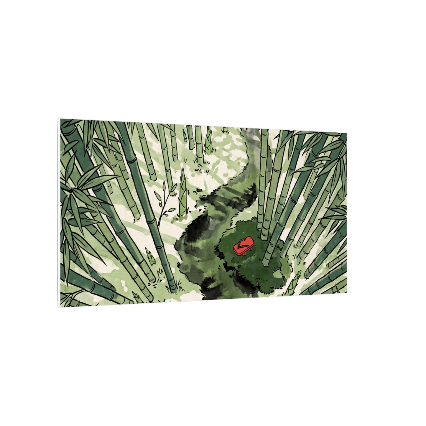 Peaceful Bamboo Grove Canvas Art - Ukiyo E Inspired Zen