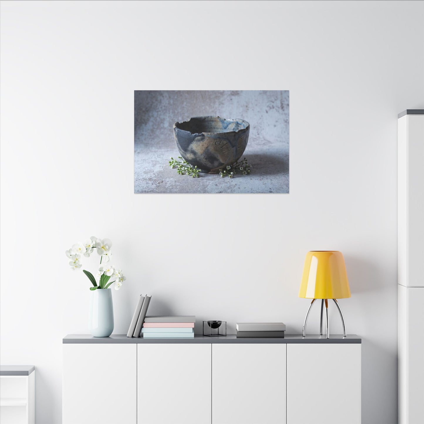 Ceramic Bowl Spring Canvas Art | Japandi Warm Design