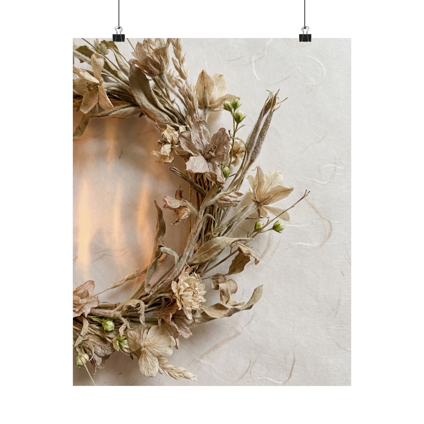 Spring Dried Flowers Japanese Pattern Wall Art Print | Warm Decor Art Print