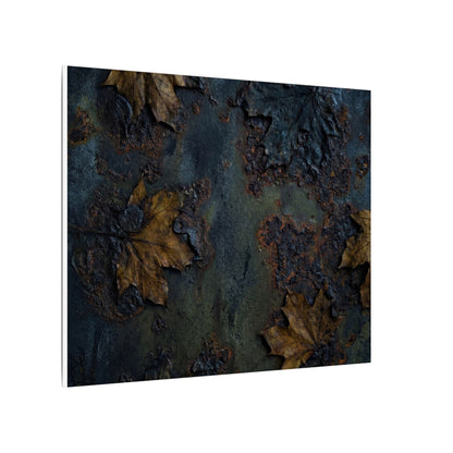 Shibui Rust Patina Canvas Art - Dark Japandi Charcoal Ink