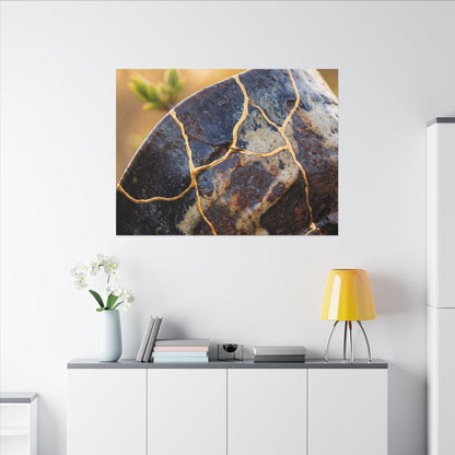 Fukinsei Rust Patina Canvas Art - Kintsugi Gold Repair
