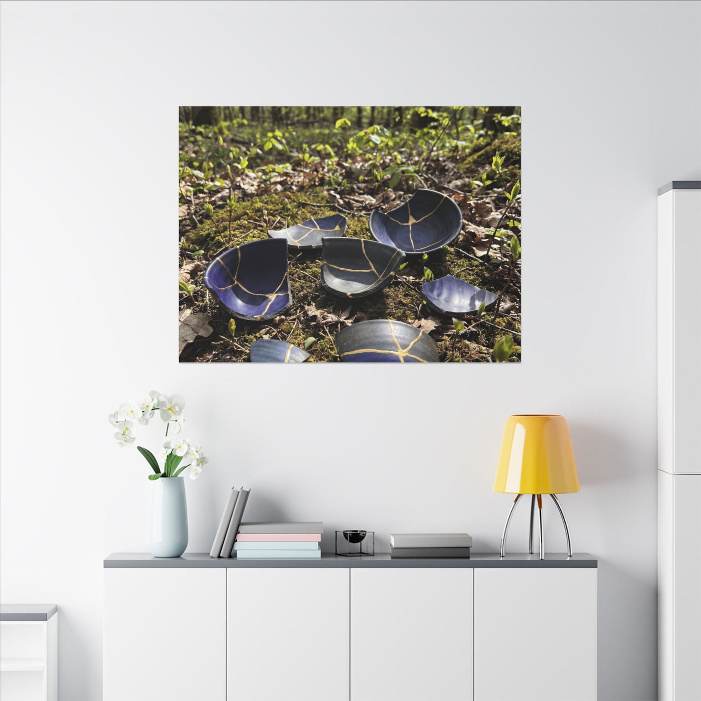Philosophical Broken Pottery Canvas Art - Broken Beauty Kintsugi